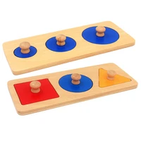 baby montessori sensory toys wood multiple shapes multiple circle square triangle learning educational toy for toddlers 2 4 year