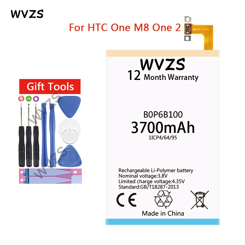 Wvzs 3700 mAh Li-Polymer Батарея B0P6B100 BOP6B100 для htc один M8 2 M8T M8X M8D E8 M8SW M8ST M8SD Замена батарей |