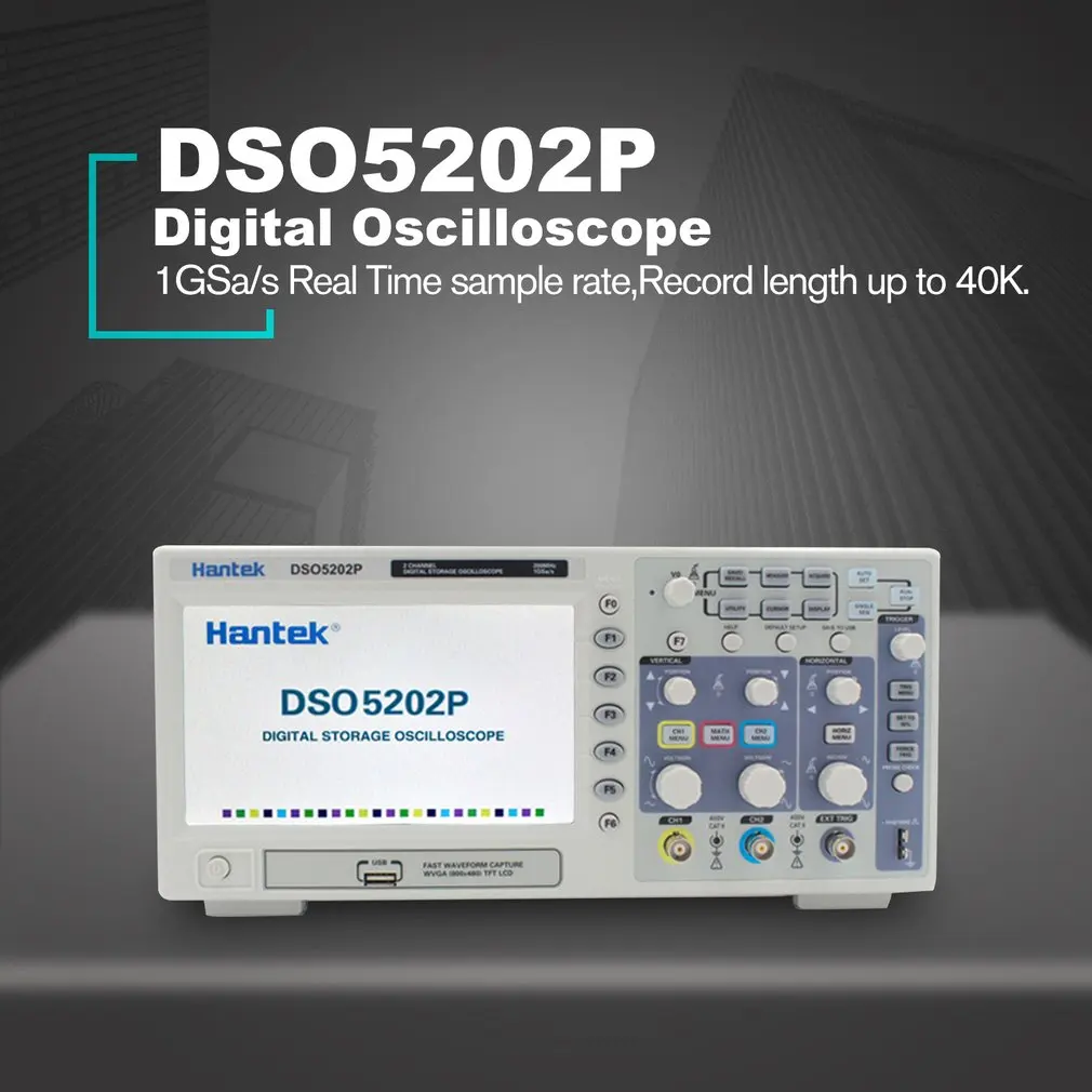 Hantek Digital Oscilloscope Portable 100MHz/200MHz 2Channels 1GSa/s Record Length 40K USB Osciloscopio Handheld Oscilloscopes |