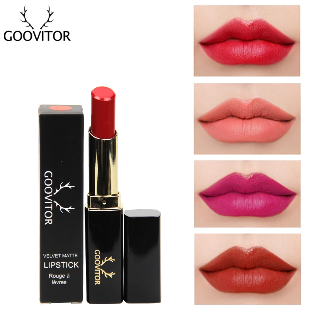 GOOVITOR beauty долговечный матовый губная помада красный бархатный увлажняющий