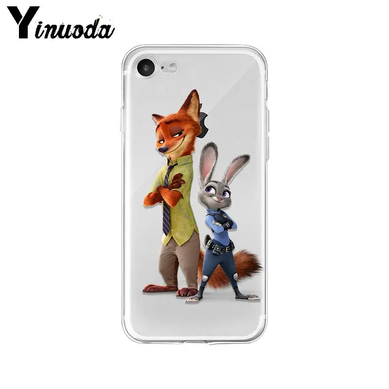 4 Yinuoda Zootopia Zootropolis мультфильм лиса кролик чехол для телефона для Apple iPhone 8 7 6 6S Plus X XS max 5 5S SE XR - Цвет: 4