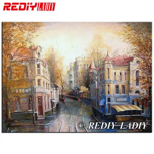 RF79226 Rediy ladiy Diy Алмазная вышивка картина Старый город улица полная квадратная мозаика украшение дома 5D алмазная вышивка крестиком - Цвет: RF79226