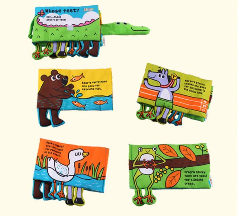 Тканевые книжки Jollybaby мягкие игрушки для новорожденных милые Мультяшные