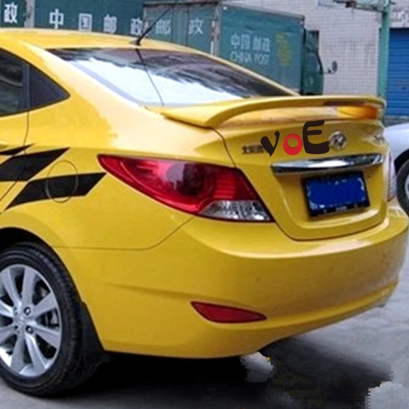 2010-2015 Verna ABS пластик Неокрашенный праймер задний крыло спойлер багажника +