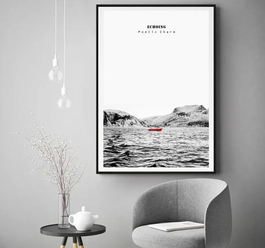 YORTYES Canvas Poster Nordic Pictures Painting For Kids Room Sea Waves Wall Picture Decoration Home YY043 | Дом и сад