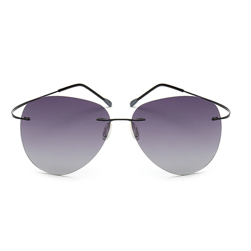 Fashion male Rimless Aviation Titanium POLARIZED Sunglasses Ultralight Driving women Brand Design Sun Glasses Oculos De Sol | Аксессуары