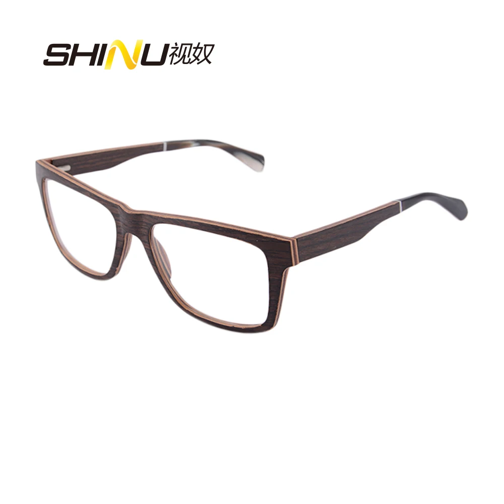

New style black walnut laminated wood eyeglasses high quality 11 layers wooden frame optical glasses with acetate tips F1