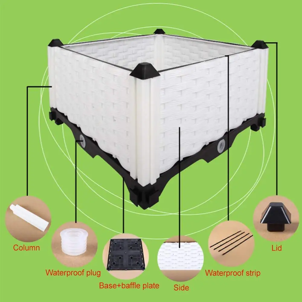 Двухрядный Deepened сад открытый DIY Пластиковый Ящик Для сеялки растительные цветы