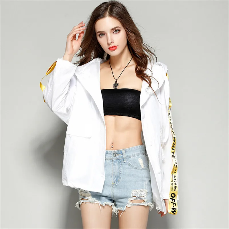 Летом кожа наружное легкое пальто ветровка с капюшоном письмо этикетки длинными