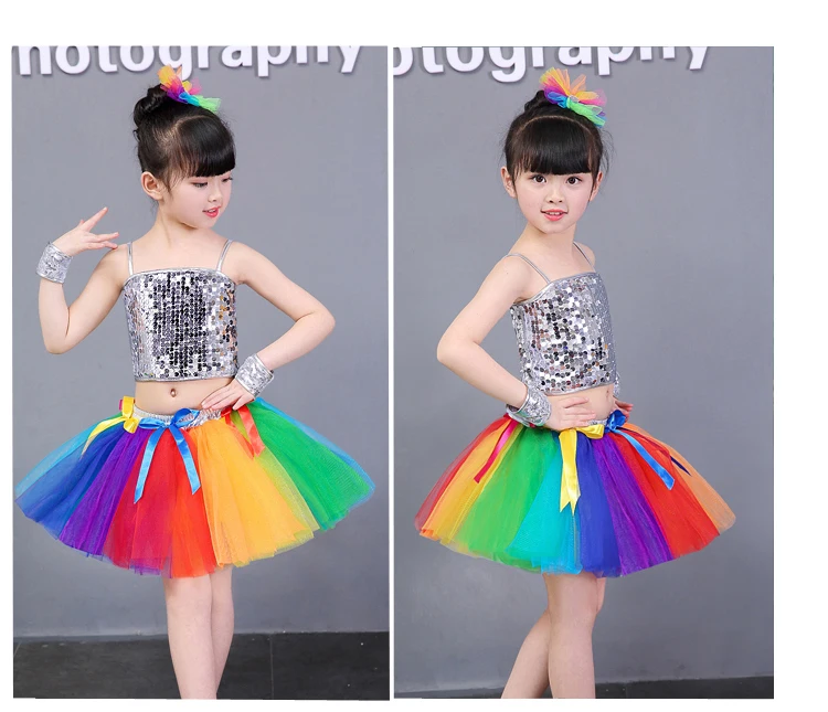 Юбка с блестками танцевальное платье для девочек танцевальные костюмы одежда