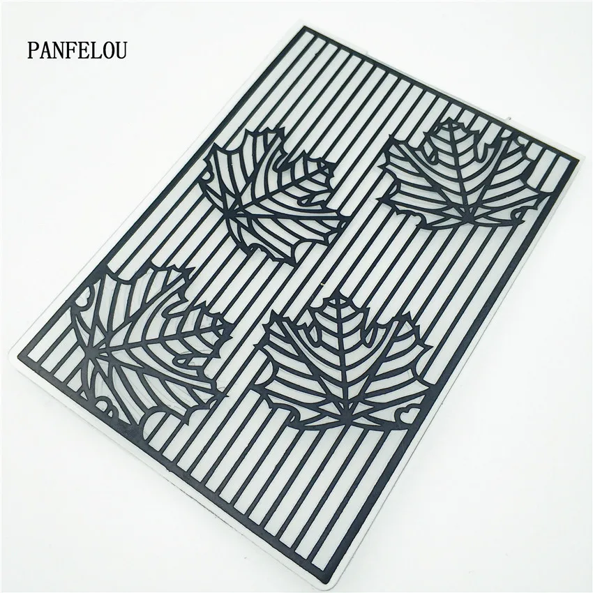 PANFELOU Line это кленовый лист папки для тиснения пластика скрапбукинга DIY шаблон