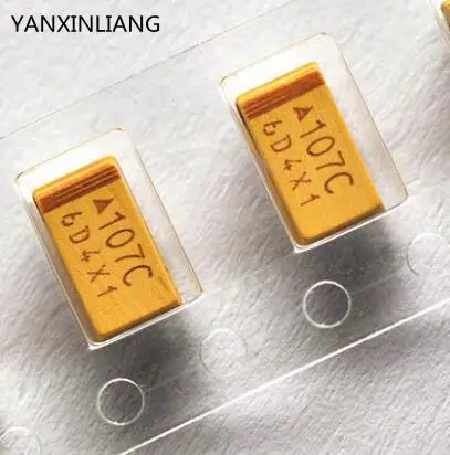 50 шт. чип танталовый конденсатор C размер 6032 SMD 16V 100 мкФ 107C|16v 100uf|chip tantalum capacitorstantalum