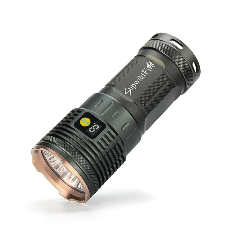 Прямая поставка Supwildfire 50000LM 15 x XM L T6 светодиодный цифровой дисплей для охоты Flashligt 7
