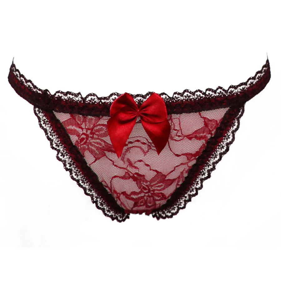 Женские сексуальные бандажные трусики с бантиком и бусинами нижнее белье Танга