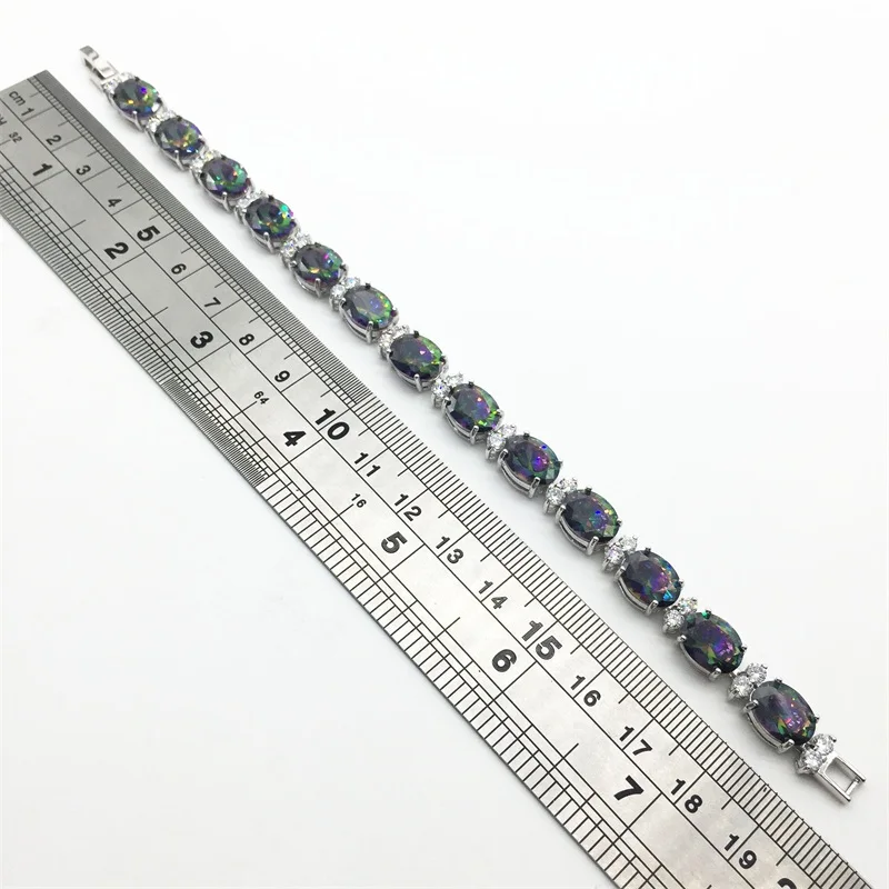 Brilliant Fine jewelry Wholesale &amp Retail ! Round Rainbow Mystic Silver Filled fashion bracelets bangles | Украшения и