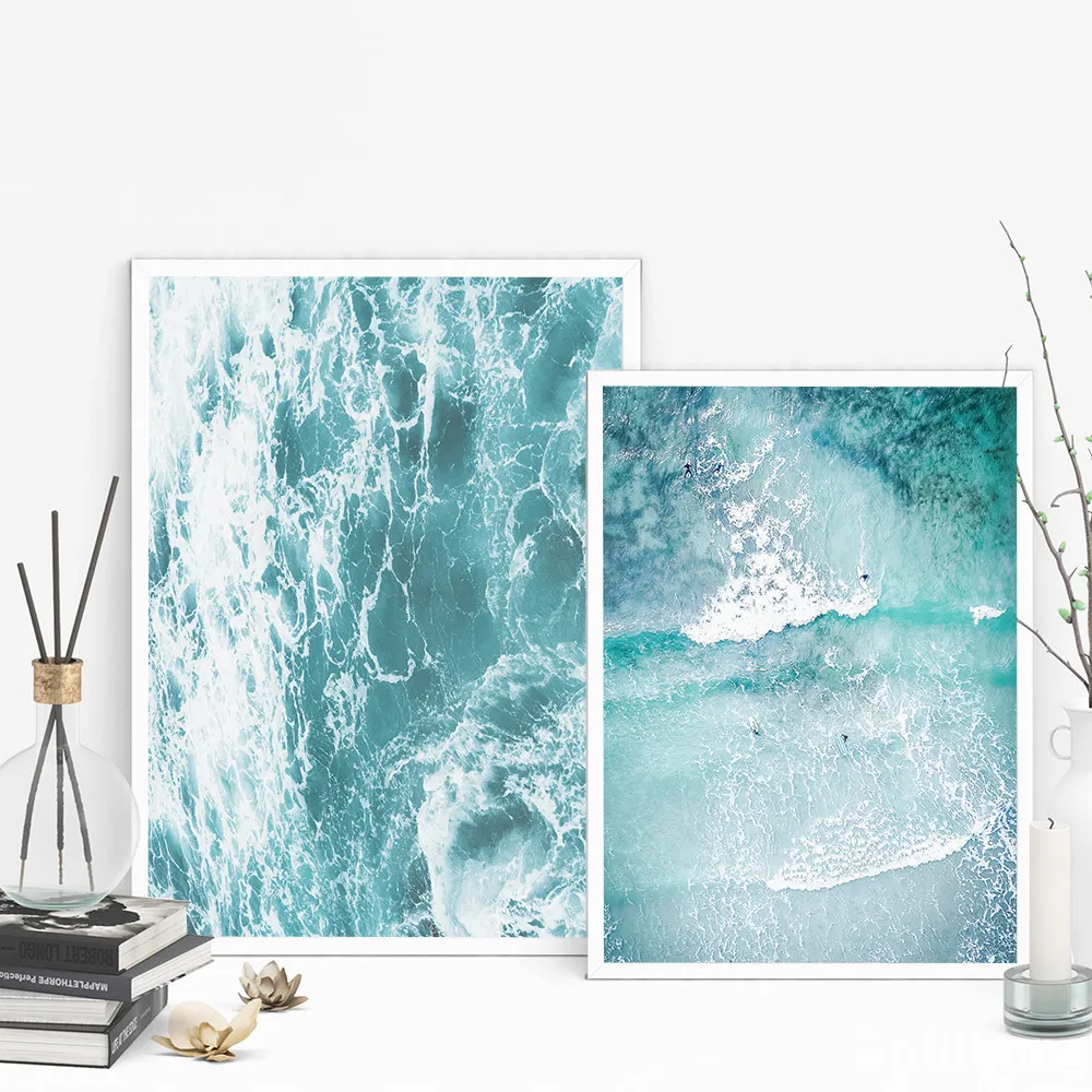 

Ocean Wave Poster Nordic Wall Art Canvas Posters and Prints Seascape Painting Beach Pictures For Living Room Modern Decoration