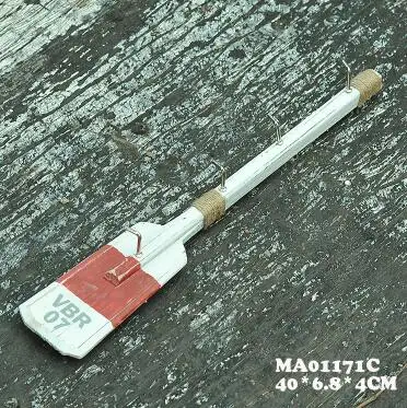 MA01171C Новинка 40 см Деревянный весло крючок для халата 1 шт. Средиземноморский стиль креативный Quant полотенце металлические настенные крючки вешалки для одежды украшение дома - Цвет: MA01171C