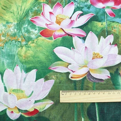 Этнический Лотос хлопчатобумажная льняная ткань diy войлочная для кутюр домашний