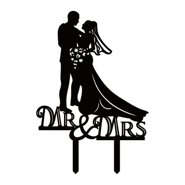 1 шт. Креативные Свадебные акриловые флаги для жениха торта MR & MRS флажки свадьбы