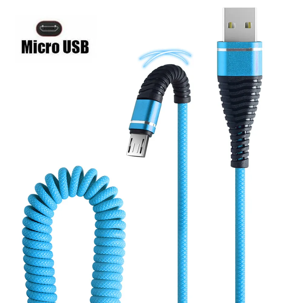 B HIPERDEAL USB 3,0-Micro USB рыбий хвост пружинный прочный кабель для быстрой зарядки данных для телефона Android безопасная портативная линия зарядки - Цвет: B
