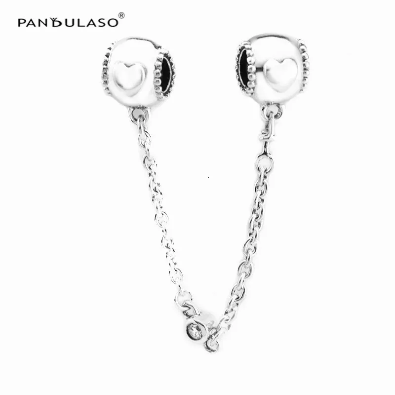 

925 Sterling Silver Jewelry Safty Chain Charms Beads Fit Silver Charm Bracelet for Women DIY Jewelry Winter Collection SF019