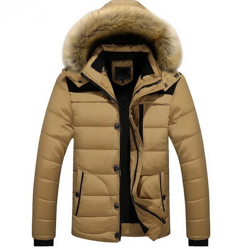 Parkas Men Fashion Wram Parka Fur Coat Winter High Quality Men Hooded Coat Casual Men's Outwear  Asia Size M-6XL