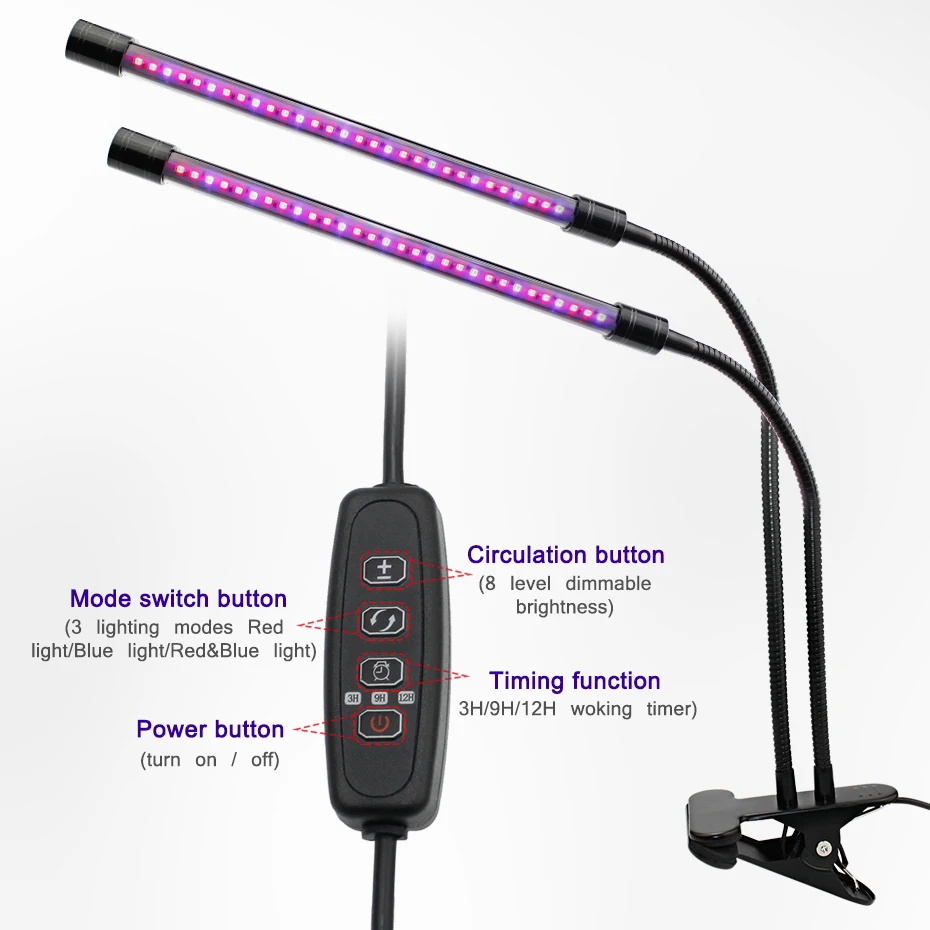 Таймер с регулируемой яркостью Led 20 Вт 110 В 220 в Usb Зарядка светодиодная лампа для
