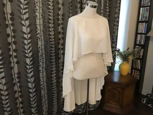 

Chiffon Bolero White Ivory Black Simple Bridal Wedding Cloak Shawl Cape Shrug