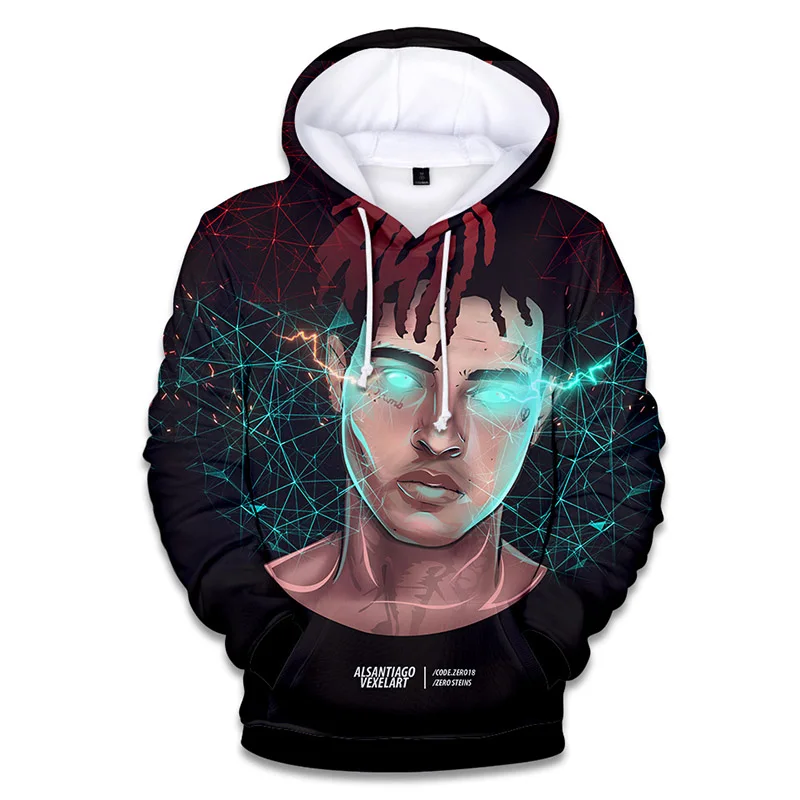 Мужская толстовка 4XL 3D Рэппер XXXTentacion крутые толстовки хип-хоп новая мода уличная
