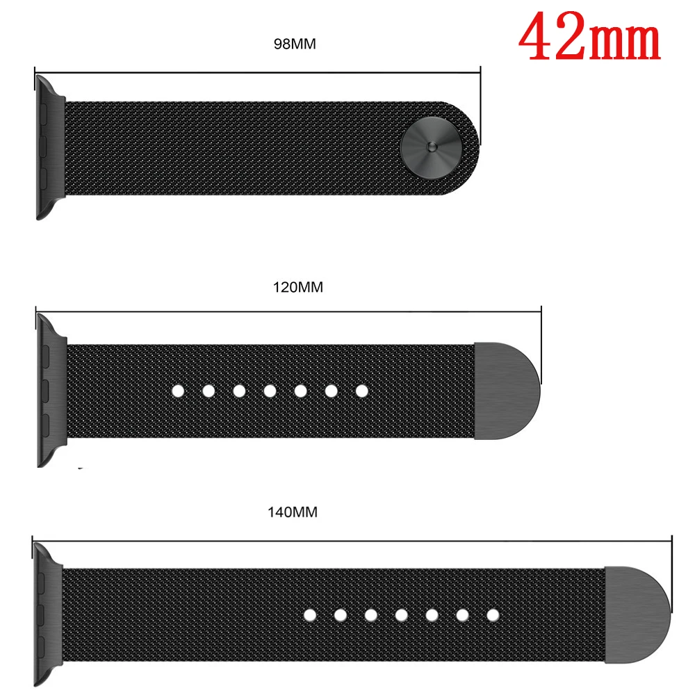 38 мм 42 нержавеющая сталь двойная Магнитная Миланская петля для apple watch ремешок