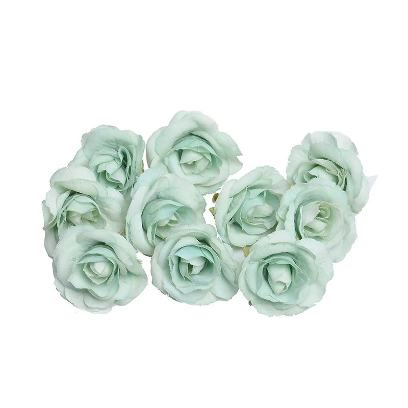 

10pcs/lot 4cm artificial flower silk rose flower head wedding party home decoration DIY wreath scrapbook gift box craft