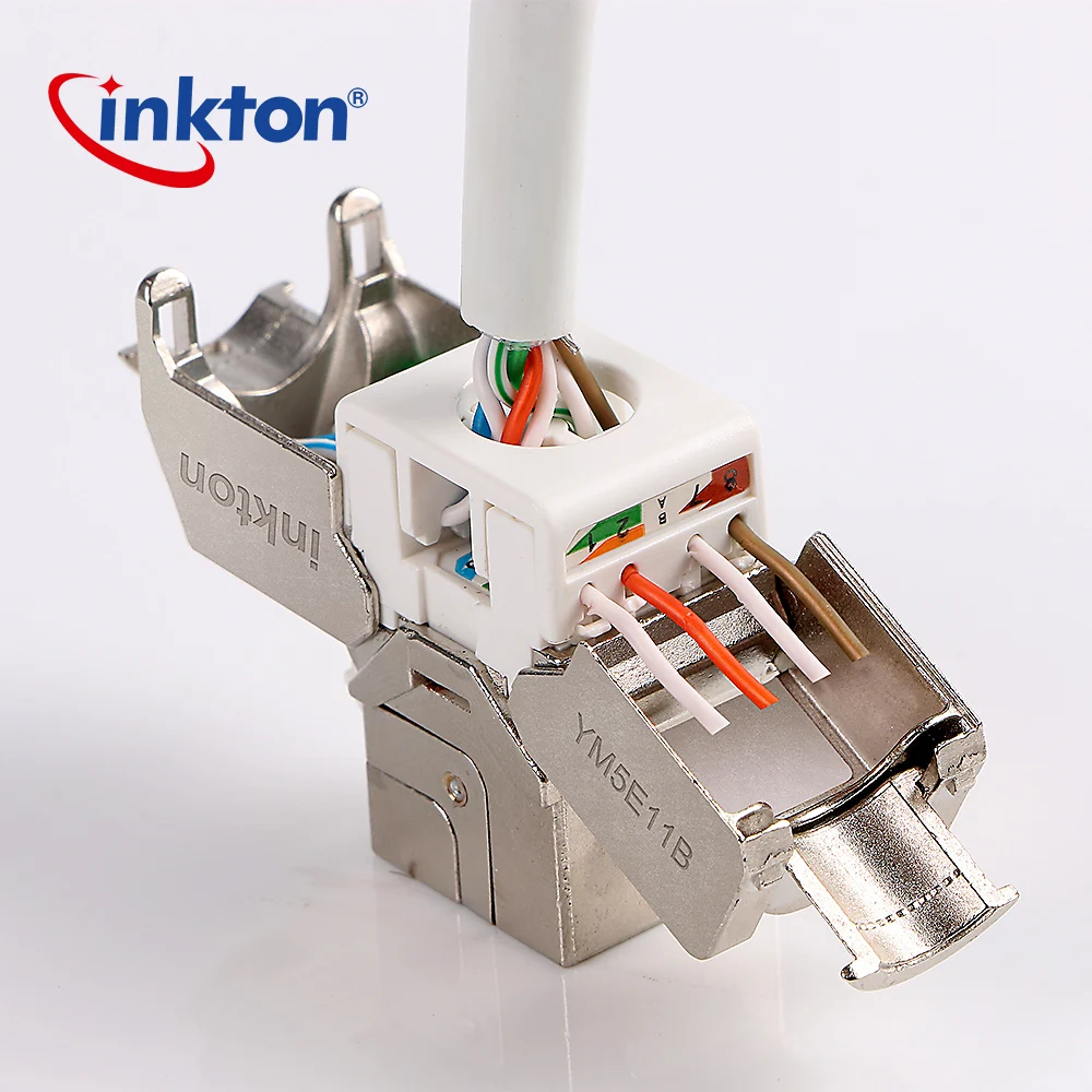 Inkton Cat5e Ethernet разъем FTP Keystone Jack RJ45 модульный кабель с головкой Щит сетевой для