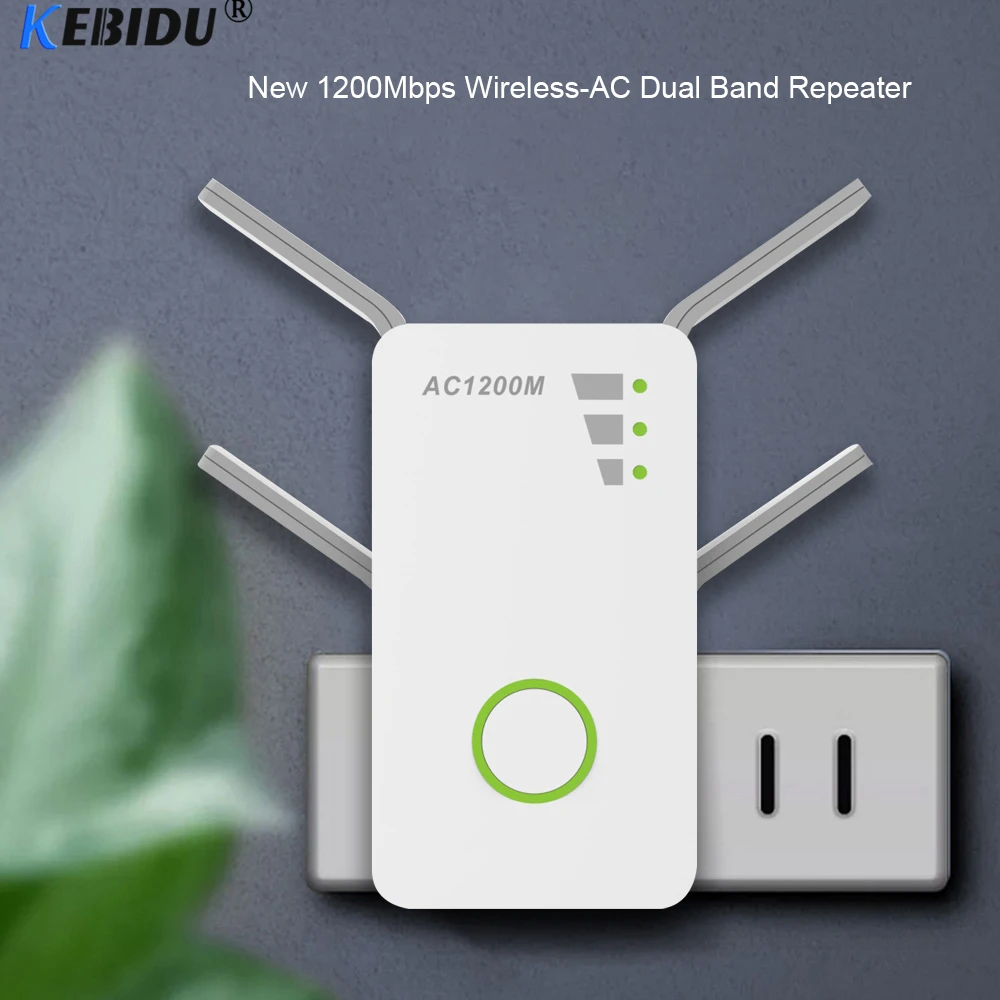 KEBIDU 2,4G/5G 1200 Мбит/с беспроводной-AC двухдиапазонный ретранслятор Точка беспроводного доступа расширитель диапазона Wifi усилитель сигнала с 4 внешними антеннами