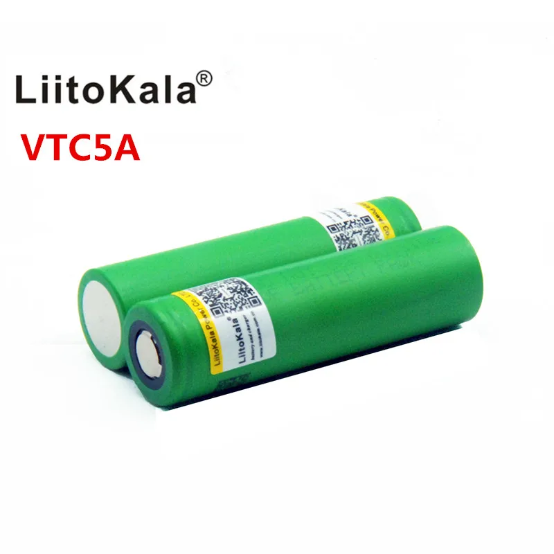 Liitokala 4 unids 18650 35a VTC5A genuino 3 6 В US18650 2600 мАч непрерывная 40A электронная сигарета VAP caja |