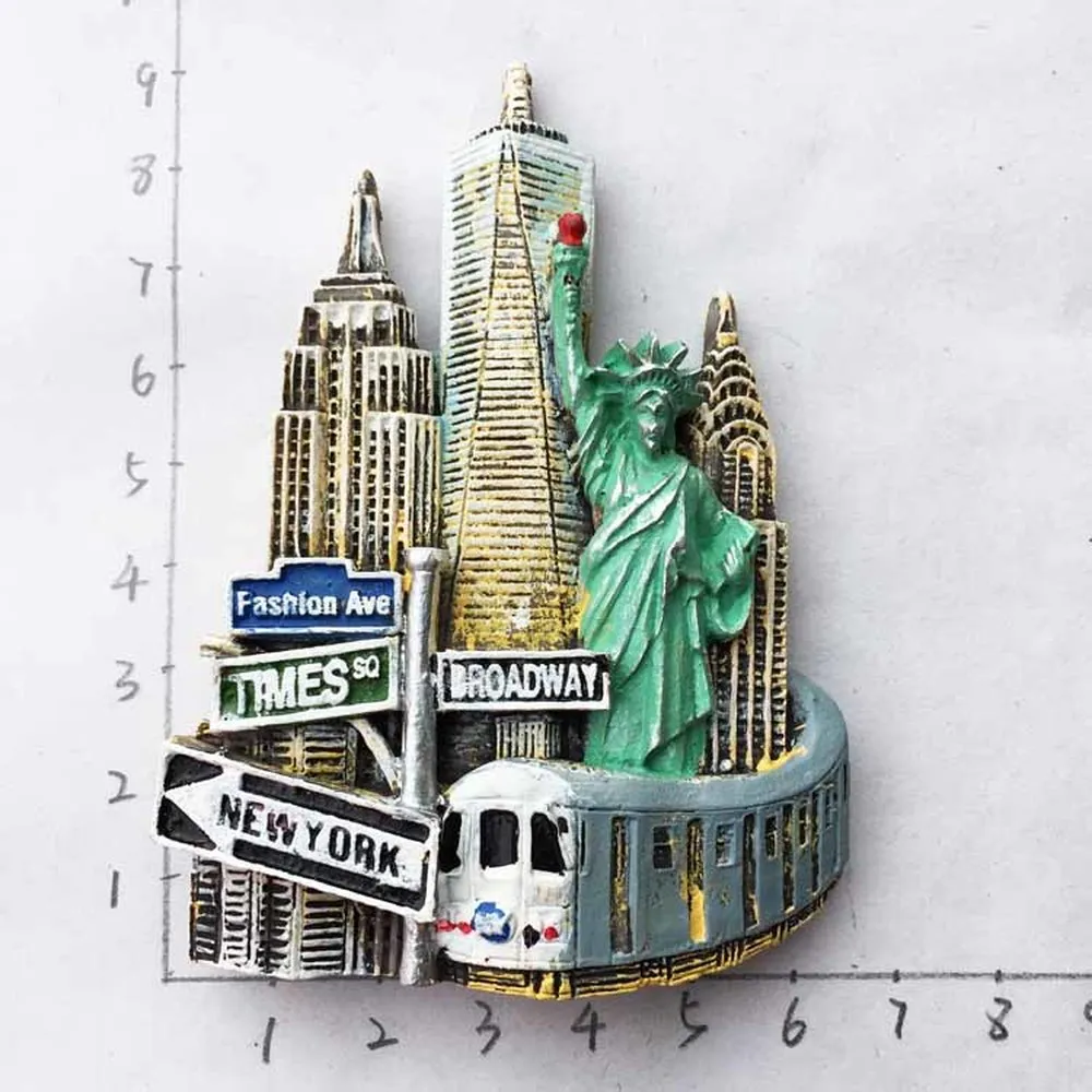 

BABELEMI 1PCS USA New York City Landmark Fridge Magnet Souvenir Statue of Liberty Refrigerator Magnets Decor Crafts