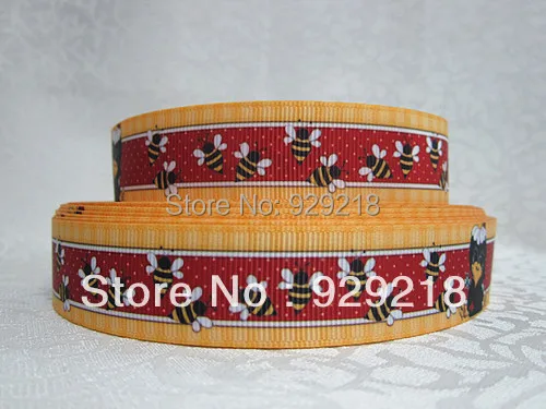 Wm 10 ярдов партия 7/8 дюймов 22 мм 74001 пчела дизайн Печатный grosgrain ленты|grosgrain ribbon|ribbon
