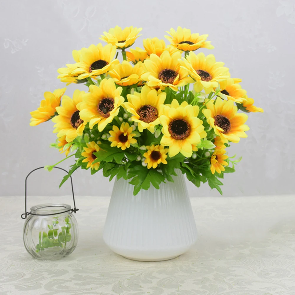 6Pcs sunflowers artificial flowers garden home living room decorative For Weeding Part | Дом и сад