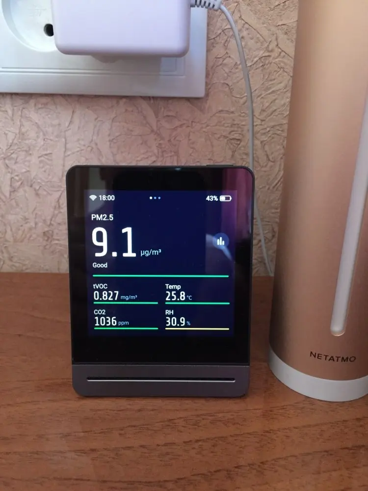 Xiaomi Clear Grass Air Detector 3,1 ''IPS сенсорный экран комплексный монитор PM2.5 управление приложением внутренний наружный монитор воздуха