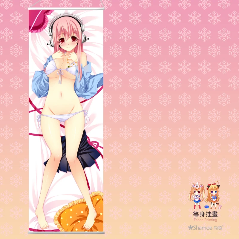 Японский аниме мультфильм Супер Sonico персиковый кожа вельвет прямоугольная