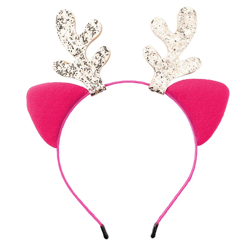 10 шт./компл. Милые Рождество повязки в виде оленей кошачьи уши Hairbands для женщин обувь для девочек Anlters обруч волос вечерние фестиваль партия головной убор