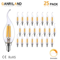 ganriland e14 led bulb c35t 3 5w 220v led dimmable filament candle bulbs candelabra flame bent tip 35w incandescent equivalent
