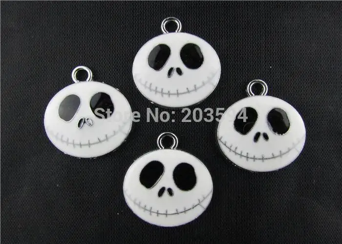 

AE245 20Pcs Mixed Enamel Skull Charms Pendants 24x22mm