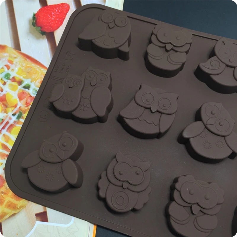 2 шт/комплект 12 различных отверстия Сова попугай типа силикона шоколадный торт
