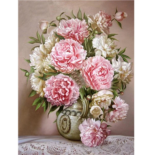 Y5715 Diy картины по номерам пионы цветок картина маслом на холсте Роза Куадрос Decoracion акриловые стены Искусство Декор - Цвет: Y5715