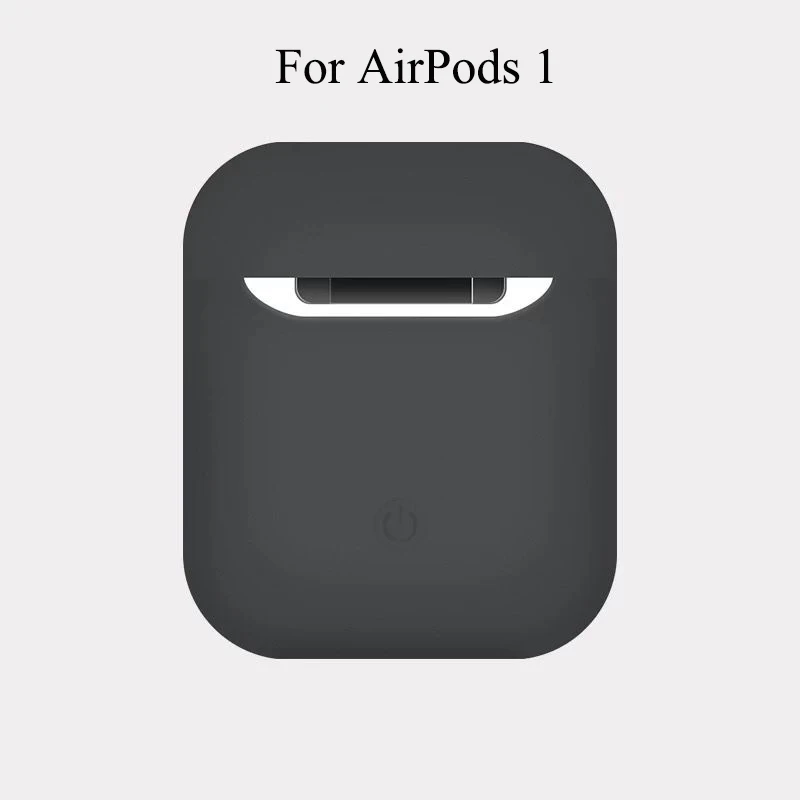 Силиконовый чехол Luquid для Airpods 1 2 Чехол Мягкий силиконовый резиновый полный защитный чехол для Airpods 1 2 чехол противоударный - Цвет: 1st Deep gray