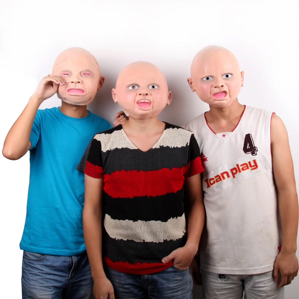 1 шт. плач ребенка полная латексная маска для лица взрослых страшный ужас