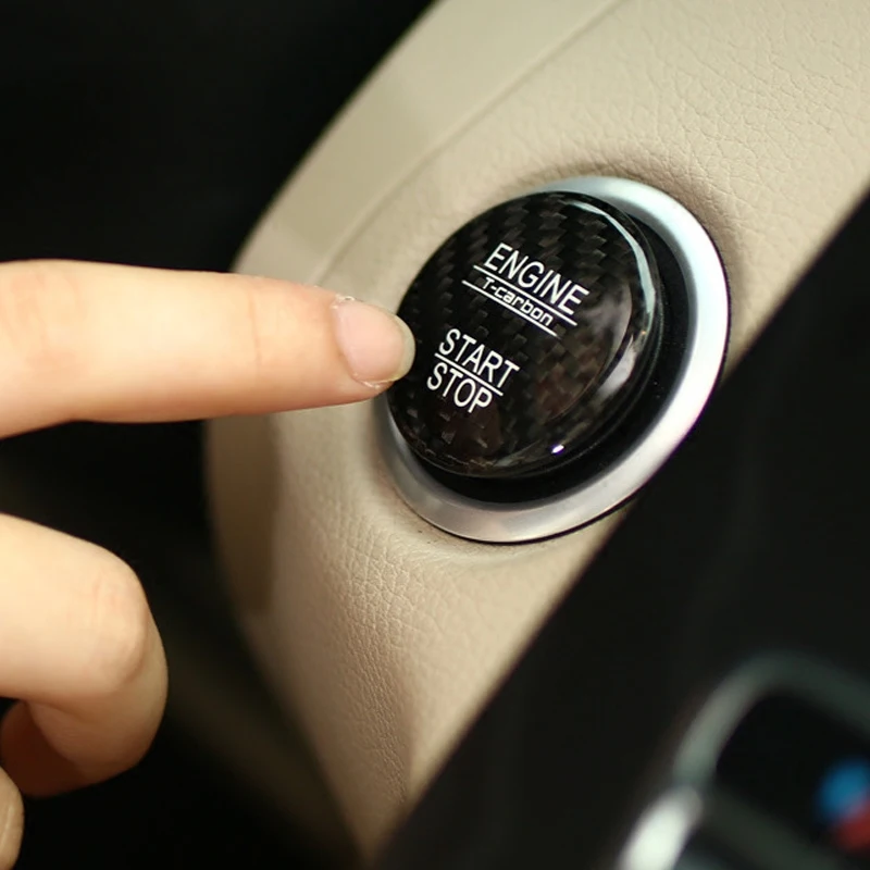 Декоративная накладка на кнопку пуска двигателя из углеродного волокна для Mercedes