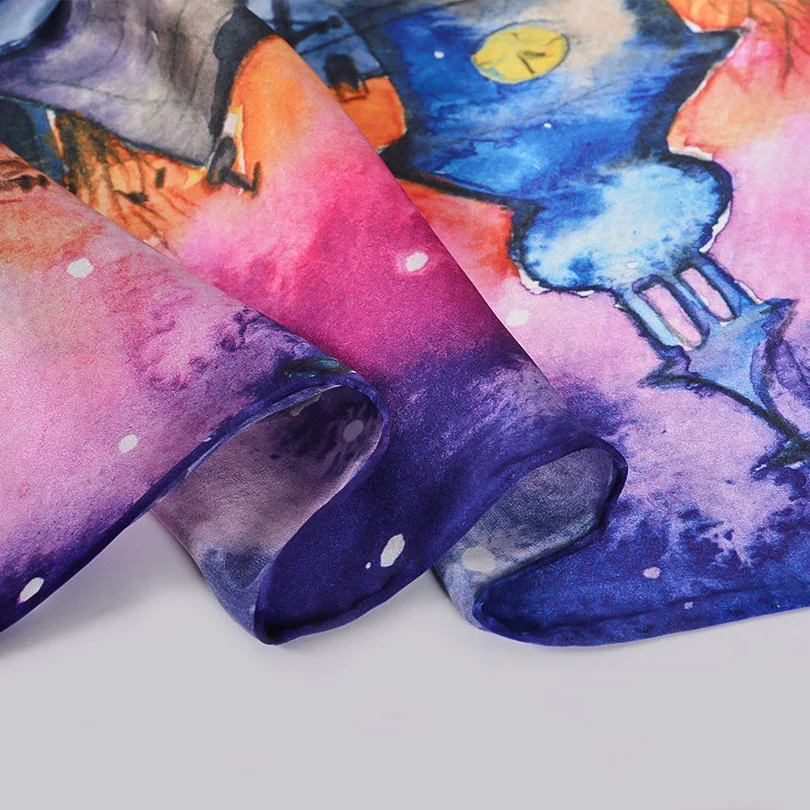 Женский шарф-шаль BYSIFA фиолетовый синий шелковый длинный шарф из 100% натурального