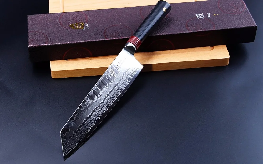 TUO столовые приборы Овощной kirisuke Ножи Japnaese Дамаск AUS 10 HC Нержавеющая сталь Кухня