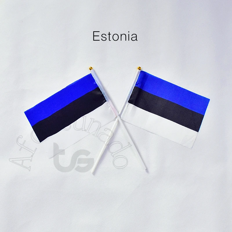 Estonia flag Banner  14*21cm hand waving National flag Home Decoration flag banner